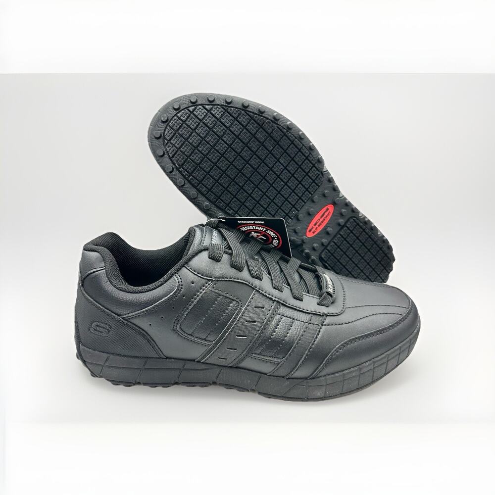 Skechers Men's Work Elston 2.0 Black Lace Up Food Service Shoe | Size 9